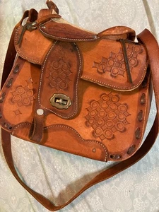 Vintage Purse Leather Saddle Western Flap Tassel Mexico Horse - Bild 1 von 7