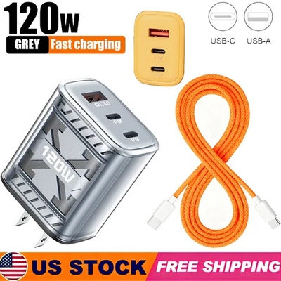 120W Supe Fast Charging USB Type C Wall Charger For Samsung iPhone Android Phone - Image 1 of 4