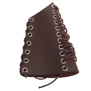 (Brown)Archery Arm Gurad Artificial Leather Skin Friendly Arm Protection HG - Picture 1 of 12