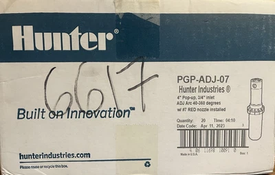 Hunter PGP-ADJ-07 4 дюйма всплывающая впускная головка ротора спринклера 3/4 дюйма упаковка 20 шт. - Изображение 1 из 4