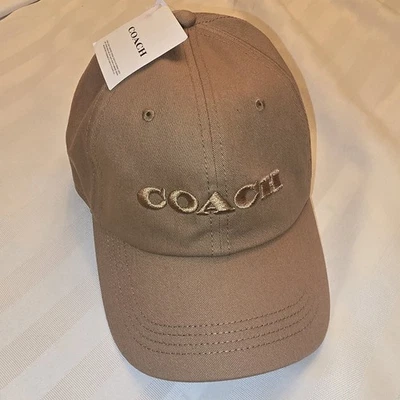 Gorra de béisbol para mujer COACH marrón claro silla de montar bordado logotipo talla única nueva con etiquetas Foto 1 de 4