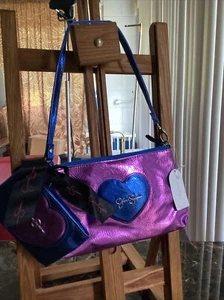 Mini Bolso de Pulsera Jessica Simpson Fushia Rosa Multisección Talla Completa Nuevo - Imagen 1 de 9