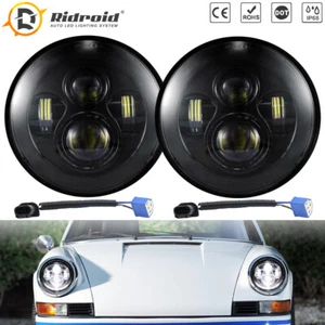 Faros LED negros de 7 pulgadas haz sellado alto/lo para Porsche 911 912 914 924 928 944 - Imagen 1 de 17