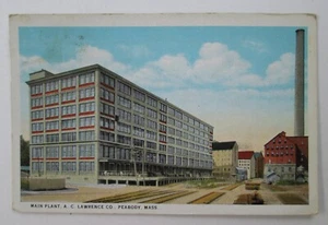 1942 Main Plant A.C.LAWRENCE Co Peabody, MASS. Vintage C.T. Amer. Art Postcard - Picture 1 of 2