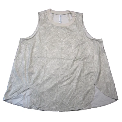 Camiseta sin mangas Athleta Zephyr para mujer 2x gris marfil estampado de serpiente túnica atlética correr Foto 1 de 4