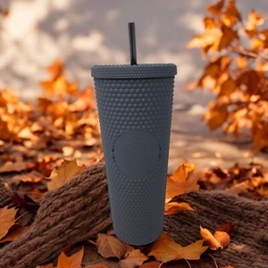 Neu 2021 Starbucks Matte Black Studded Soft Touch Tumbler Cold Cup 24oz - Bild 1 von 9