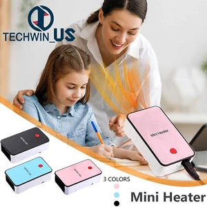 Mini Desk Fan Portable Office Home Desktop Winter Warm Space Electric Heater - Picture 1 of 23
