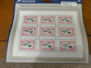 Trans-Mississippi (Western Cattle in Storm) 1 Sheet of 9 $1 Stamps Sealed  - Picture 1 of 2