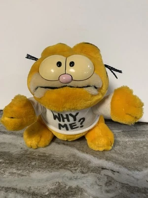Vintage 1980s Dakin Garfield Plush Why Me? 8 Chunky Style Stuffed Animal RARE - Image 1 of 4