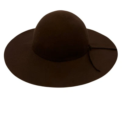 Шляпа шоколадно-коричневая округлая гибкая Annie Hall богемная эклектичная с широкими полями - Изображение 1 из 4