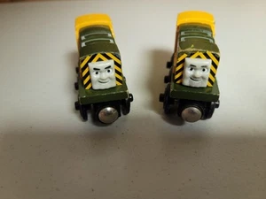 Thomas Wooden Railway Iron Arry & Iron Bert Diesel Twin Trains Good Condition - Picture 1 of 6