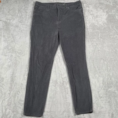 Calça jeans feminina Seven7 cinza veludo tamanho 16 perna reta casual - Imagem 1 de 4