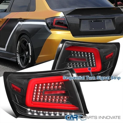 Fit 08-14 Subaru Impreza WRX Matte Black Tail Lamp+Sequential LED Red Bar Signal Foto 1 de 4