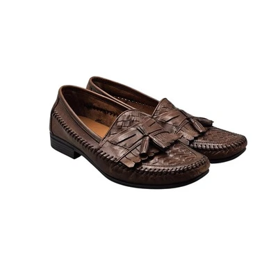 Hush Puppies мужской размер 8,5 M San Remo III коричневый сплетенный кожаный Tassle Kiltie читать - Изображение 1 из 4