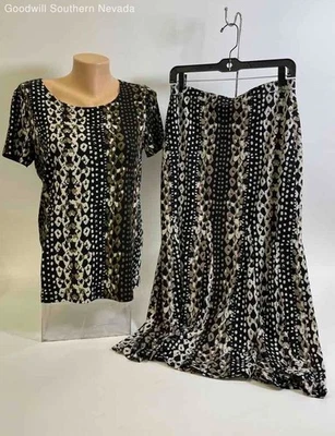 Conjunto de falda East 5th negra/beige para mujer - talla M Foto 1 de 4