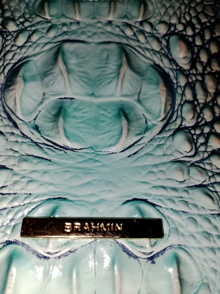 Brahmin Esme Shoulder Bag Bermuda Solid Blue Green Melbourne Leather - Image 1 of 4