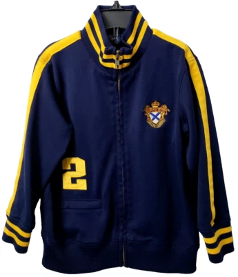 Polo Ralph Lauren Track Jacket 5 Embroidered Crest POCKETS Blue Vintage 90s Y2K - Image 1 of 4