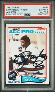 1982 Topps Lawrence Taylor #434 Autographed PSA 6 Auto 8 - Picture 1 of 2