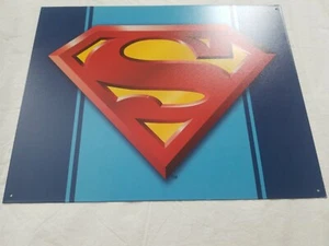 Superman Logo Metal Tin Sign DC Comics Justce League 16"x 12.5" Home Decor Cave - Picture 1 of 7