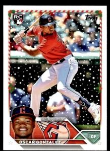 2023 Topps Holiday Oscar Gonzalez RC Cleveland Guardians #H188 - Picture 1 of 2