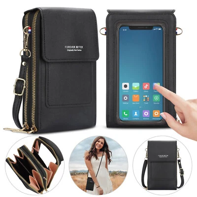 Women Touch Screen Cell Phone Bag Crossbody Shoulder Pouch Purse Key Card Case - Image 1 of 4