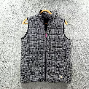 LMA Active Womens Puffer Vest Jacket Size XS Black White Sleeveless Zip Front - Picture 1 of 13