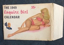 1949 Pinup Girl Vintage Calendar The Esquire Girl Complete W/Original Envelope