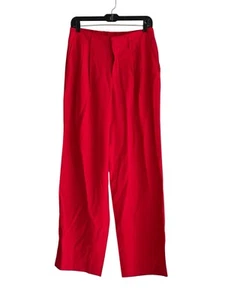 Women's High-Rise Wide Leg Pleated Front Red Trousers Size 6 A New Day NWT - Picture 1 of 7