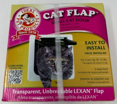 Puerta para gatos con solapa para gatos pequeños, tamaño de solapa = 6,25"x 6,25", para gatos de hasta 12 libras Foto 1 de 4