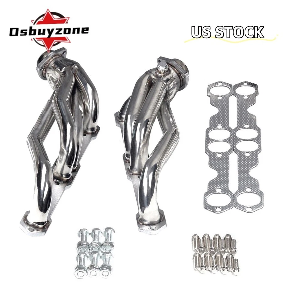 Pair Stainless Exhaust Headers for 88-97 Chevy GMC 5.0/5.7 V8 Pickup Truck/Suv - Image 1 of 4