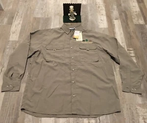 New Great Smoky Mountain National Park L Beige Men's Long Sleeve Fishing shirt - Picture 1 of 8