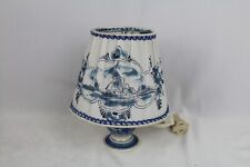 Vintage Delft Petite Mini Table Lamp With Windmill Design And Matching Shade