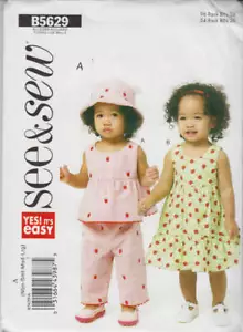 Nähmuster Sehen & Nähen 5629 Kinderoberteil, Kleid, Höschen & Mütze - Bild 1 von 2