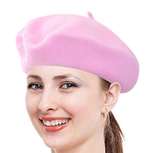 Vintage Unisex Estilo Francés para Mujeres chicas cálido Sombrero Terciopelo Liso Boina Beanie