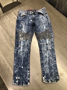 Panyc Jeans Youth Size 10 Flex Biker Type Pants Blue - Picture 1 of 6