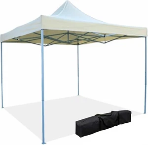 GAZEBO RICHIUDIBILE 2X2 PIEGHEVOLE BEIGE A FISARMONICA GIARDINO MERCATO TERRAZZO - Foto 1 di 5