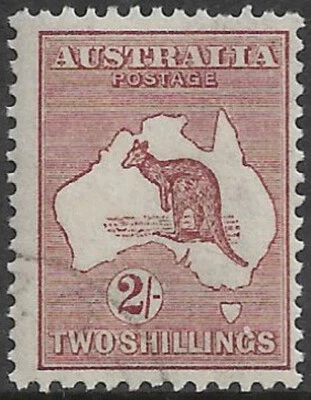 Kangaroos Third 3rd Wmk 2/- Maroon sg74 light hinged mint CTO - Image 1 of 2