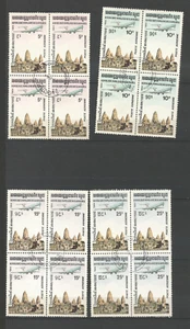 Kampuchéa 1984 poste aérienne 4 blocs de 4 timbres oblitérés /TR3337 - Imagen 1 de 1