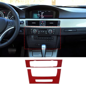 Recorte rojo de control del centro de carbono CD y panel de aire acondicionado para BMW Serie 3 2012 - Imagen 1 de 11