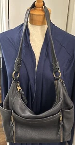 The Sak Collection Stone Black Pebbled Leather Kori Satchel Bag Purse Tote🌟 - Picture 1 of 11