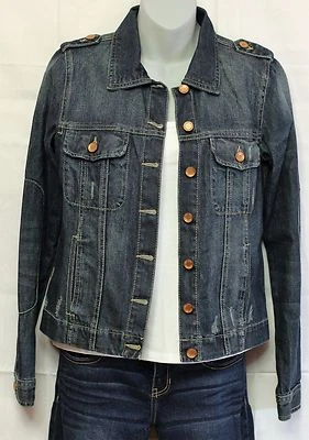 Chaqueta de mezclilla azul para mujer Route 66 Distressed XS extra pequeña nueva sin etiquetas Foto 1 de 4