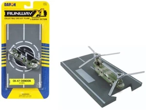 Boeing CH-47 Chinook Helicopter Olive Camouflage "United States Army" with Runwa - Picture 1 of 2