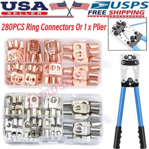 140/280X Copper Battery Ring Electrical Wire Connectors Crimp Cable Lug Terminal - Picture 1 of 46