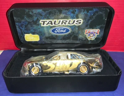 1998 Racing Champions 24k Gold Plated Car NASCAR 50th Anniversary Ford Taurus - Image 1 of 4