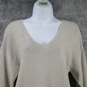 Tommy Bahama Sweater Womens Small Ribbed Shimmer V Neck Batwing Pullover Casual - Picture 1 of 6