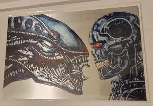 The Art Of Brett Azar 1 Alien Vs Terminator NYCC Exclusive Metal Embossed LTD 5 - Picture 1 of 2