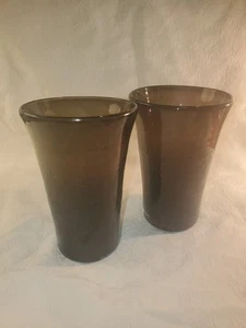 2 mexikanische mundgeblasene Seifenblasengläser weinrot 5,25" Becher konisch - Bild 1 von 8