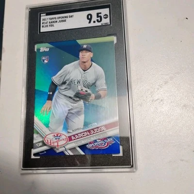 2017 Topps Opening Day Aaron Judge Blue Foil Rookie #147 SGC 9.5 Rc - Image 1 of 4
