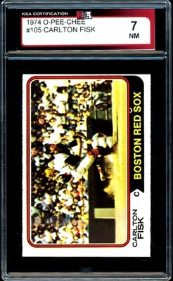 Béisbol 1974 Topps Opc O Pee Chee #105 Carlton Fisk Hof KSA 7 casi nuevo Boston Red Sox Foto 1 de 2