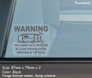 2x Anti Theft decal Caravan Security Stickers Decals 75x87mm best gifts - Picture 1 of 3